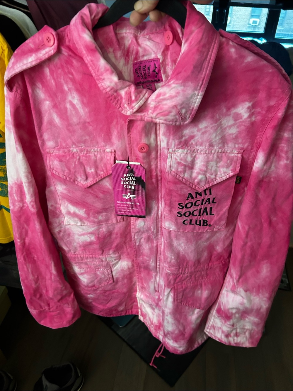 Anti Social Social Club x Alpha Industries Kids' Pink Tie-Dye Jean Jacket